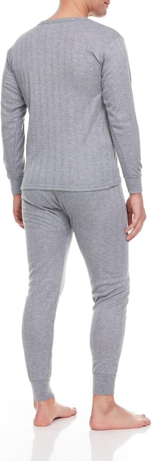 Men Fleece Lined 100% Cotton Thermal Long Johns Top Bottom Underwear Set