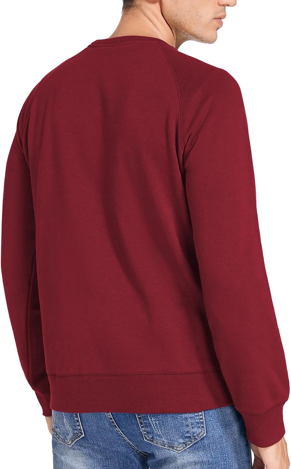Men's Casual Cotton-blend French Terry Crewneck Sweatshirt