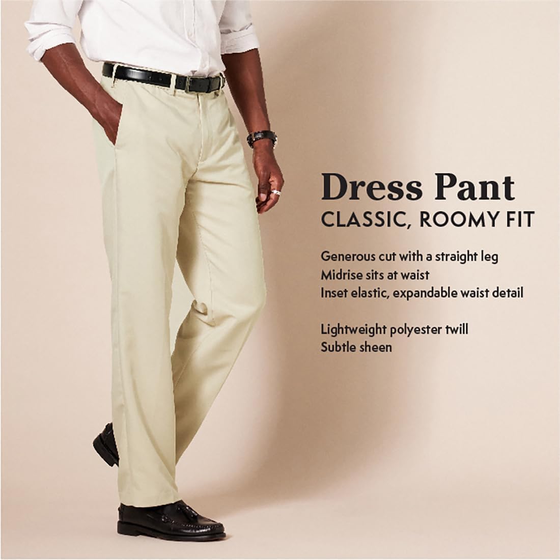 Men's Classic-Fit Expandable-Waist Flat-Front Dress Pant