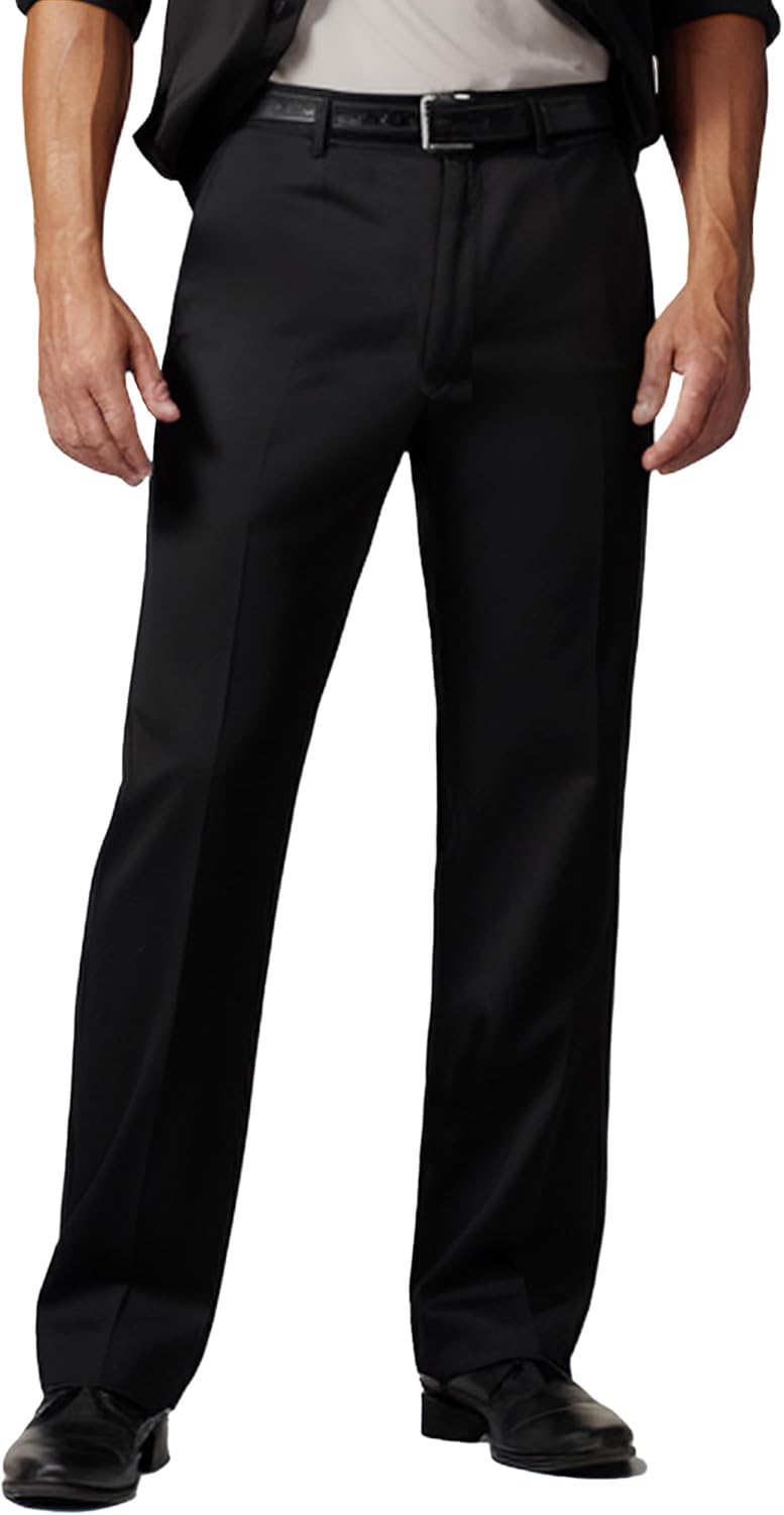 Men's Cozy Hidden Expandable Waist Dress Pants | Premium Stretch Texture Weave Work to Weekend Pants