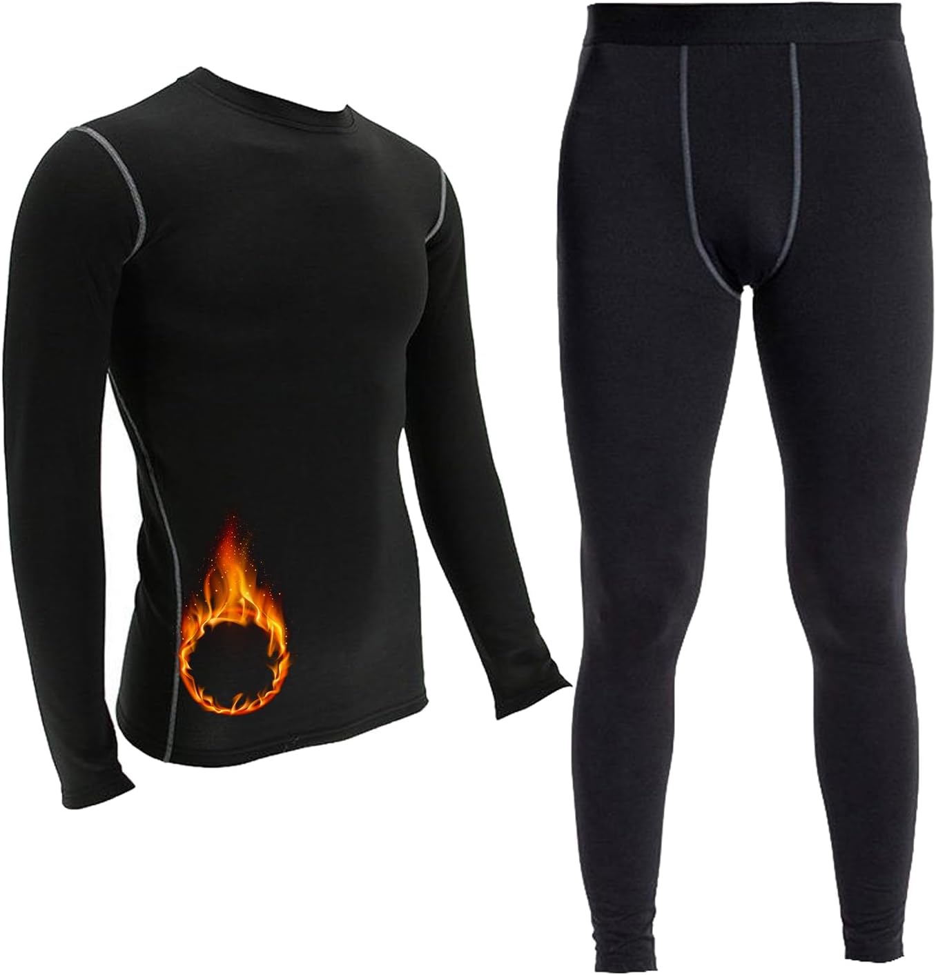 men Thermal Underwear Set Long Johns Set with Fleece Lined Warm Base Layer Top Bottom Compression Suits Cold Gear