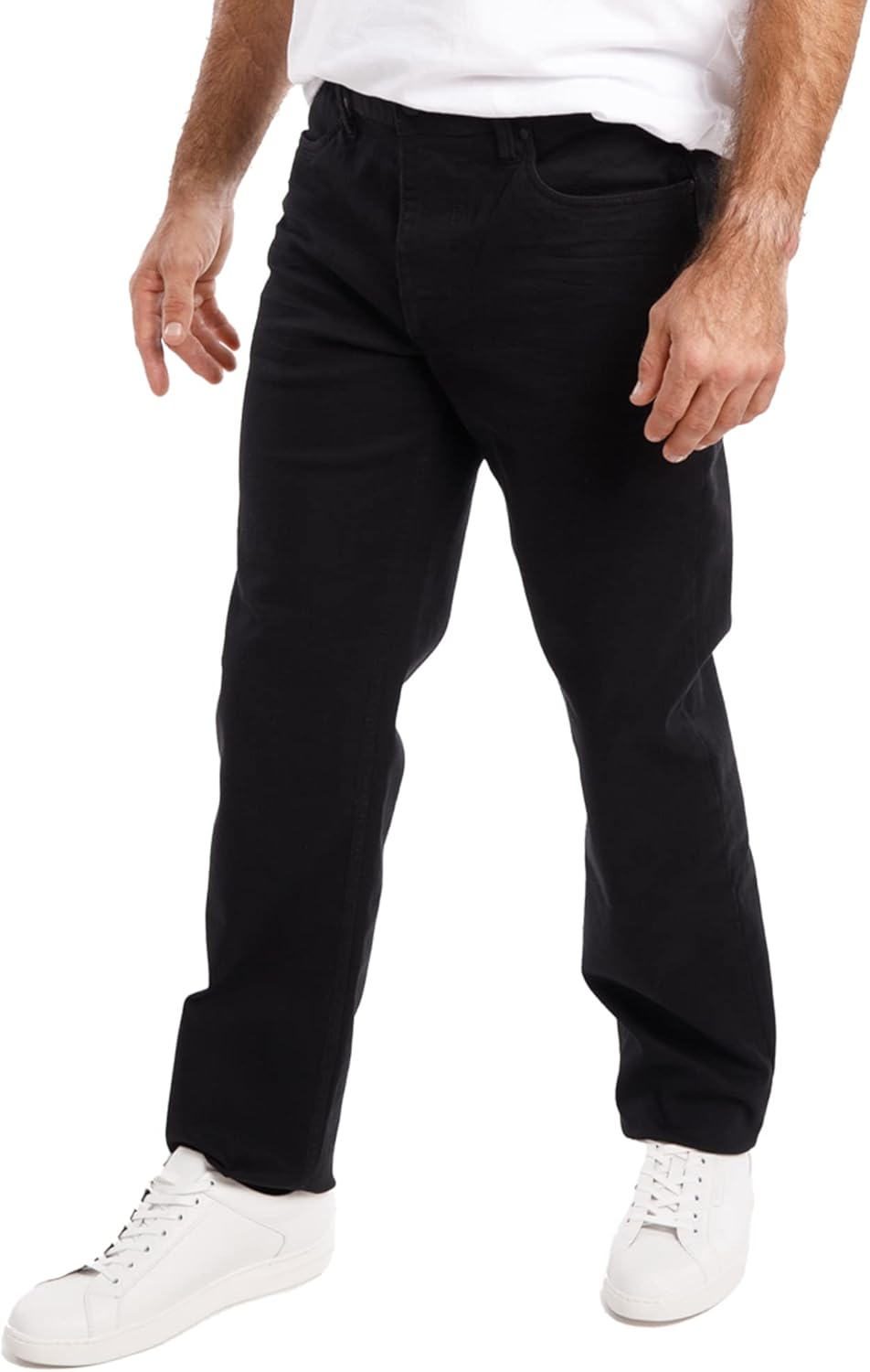 men Jeans Athletic Fit - Roomier Fit in Waist, Hip, and Thighs - Flexible Stretch Denim - Straight Leg Jeans
