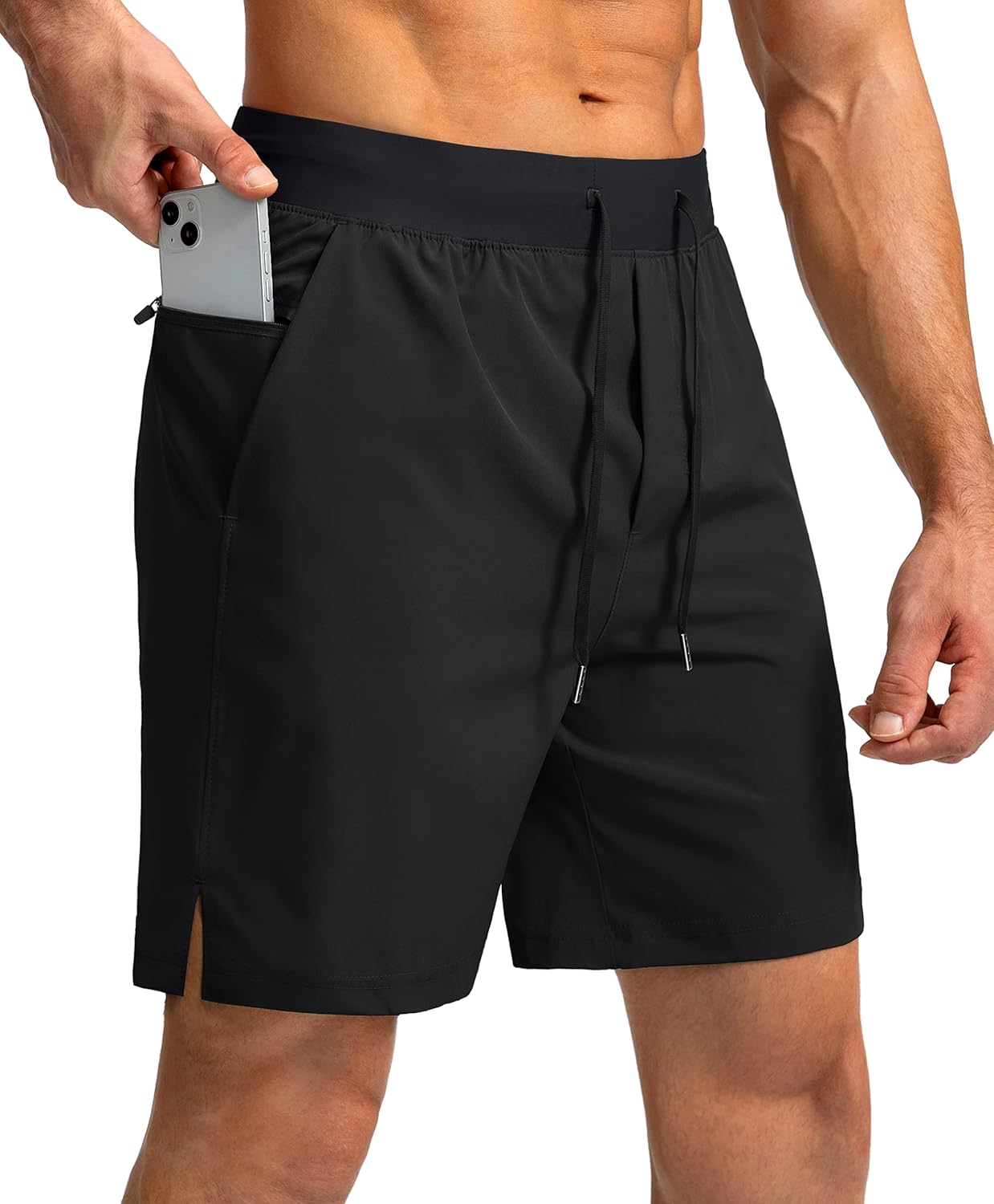 men Running Shorts with Zipper Pockets 7"/ 5" / 9" Lightweight Quick Dry Basketball Gym Workout Athletic Shorts for Men