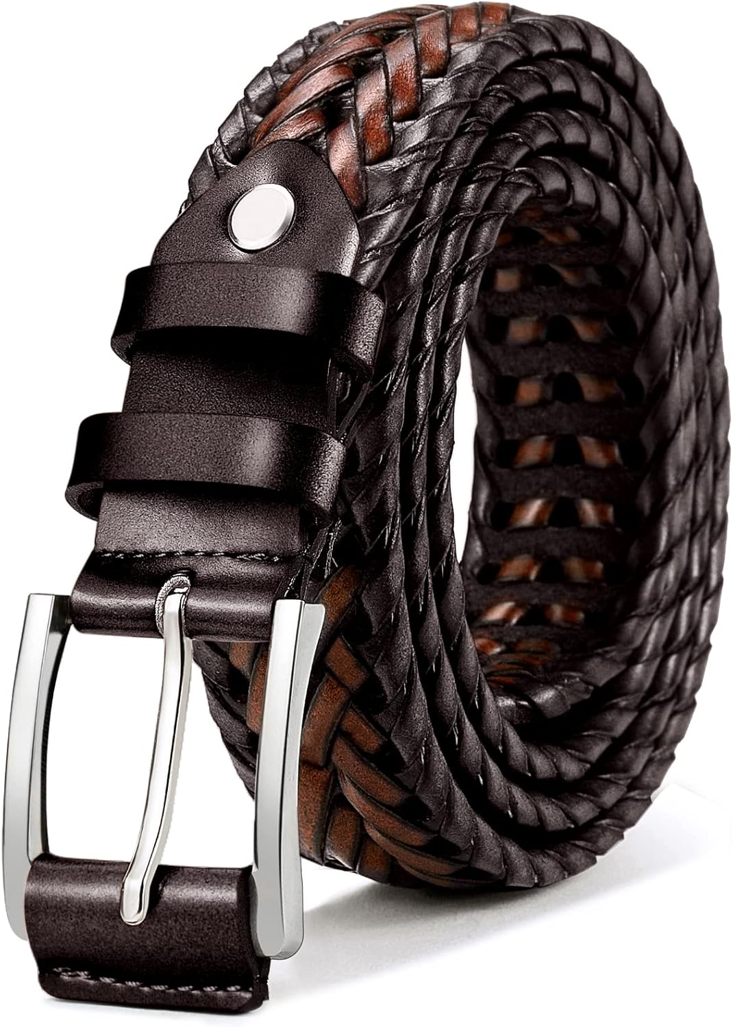 men Belts,Leather Woven Braided Belts for Gift Men Casual Jeans Golf