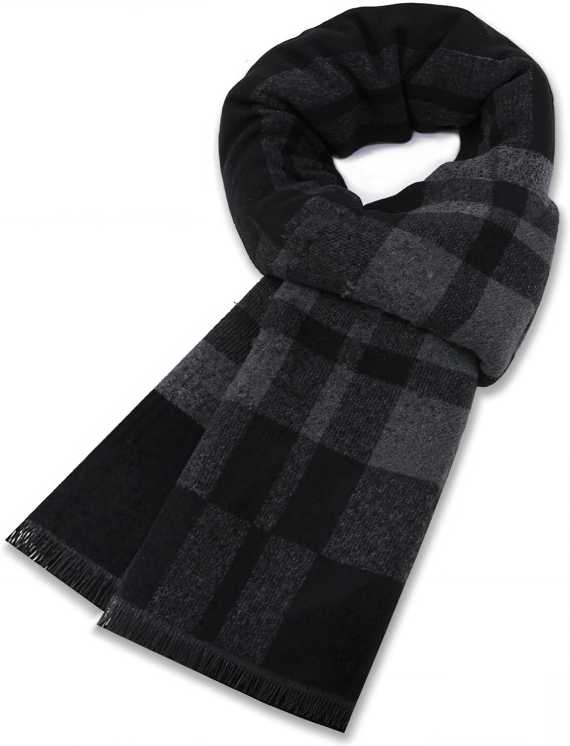 Mens Scarf Winter Warm Plaid Scarf Soft Long Classic Cashmere Scarves for Men