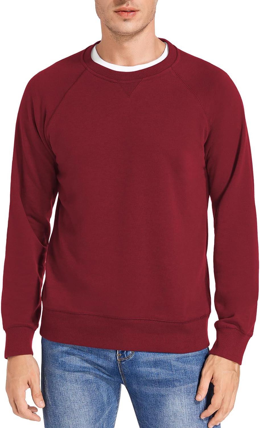 Men's Casual Cotton-blend French Terry Crewneck Sweatshirt