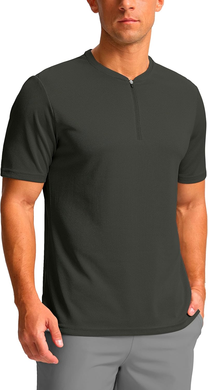 men Workout Shirts Short Sleeve Quick Dry T-Shirt Moisture Wicking Athletic Gym Running Shirts for Men